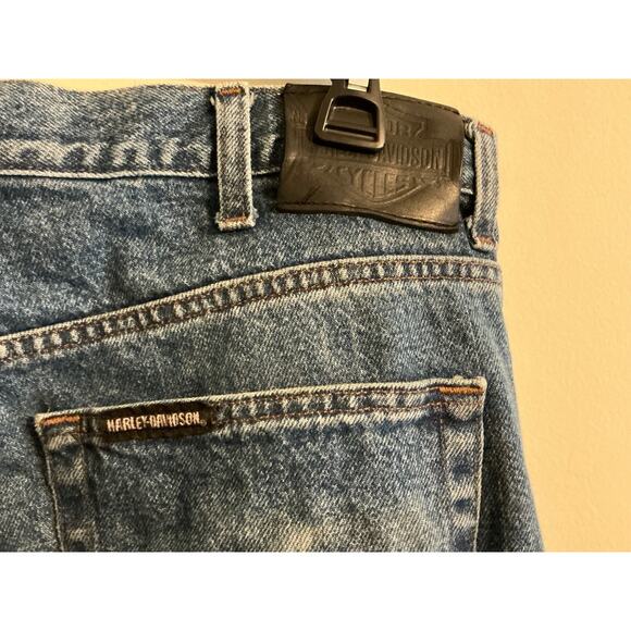 Harley-Davidson Motorcycle Straight Leg Denim Jeans Men 38x32 - Picture 3 of 7